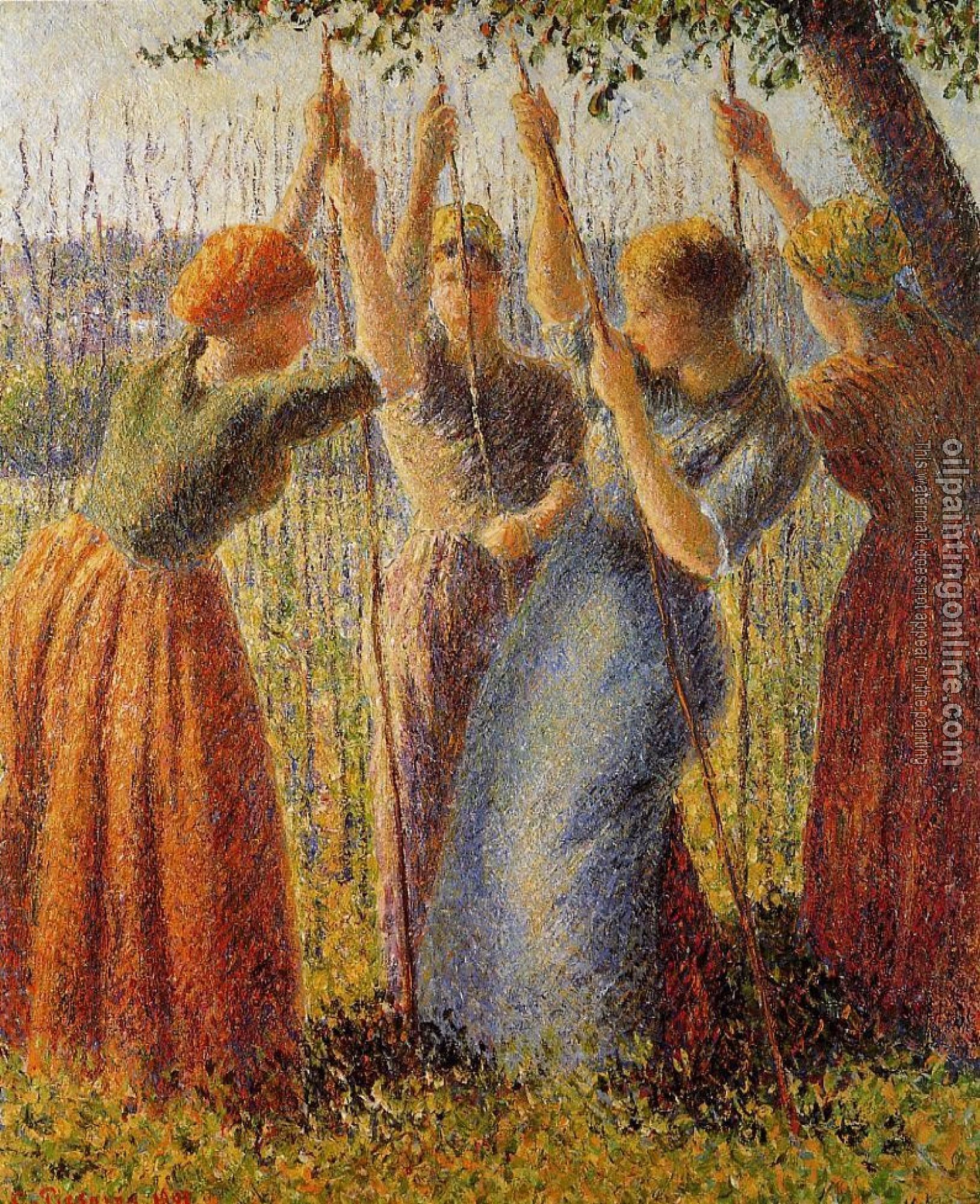 Pissarro, Camille - Peasants Planting Pea Sticks